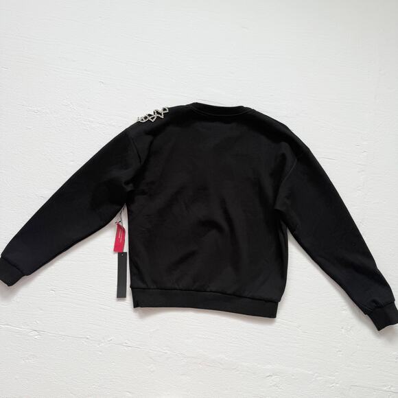 Carbon38 Black Rhinestone Cut Out Sweatshirt, Size Small - Picture 8 of 9